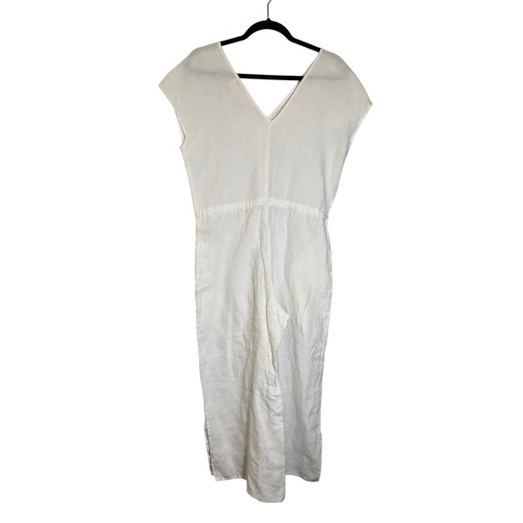 Cloth & Stone Linen Jumpsuit Drawstring Waist Casual‎ White XS - Picture 2 of 9